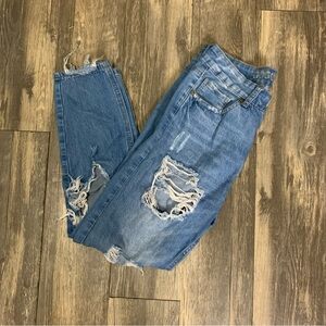 GOGO Blue Distressed Boyfriend Jeans